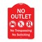 Signmission No Outlet No Trespassing Or Soliciting W/ No Car And No U-turn s Aluminum Sign, 24" H, RW-1824-9968 A-DES-RW-1824-9968 - alternate 1